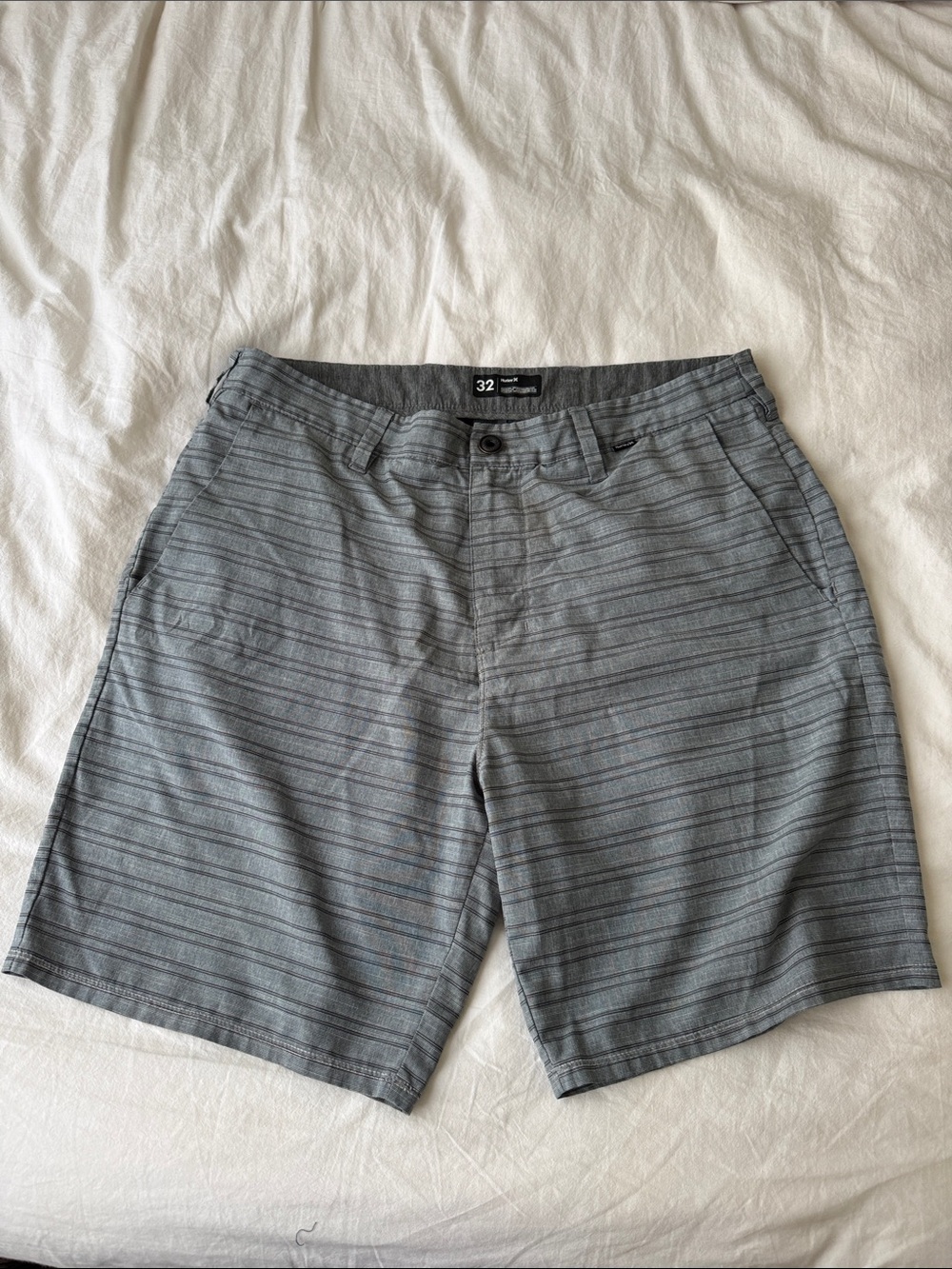 Hurley Gray Striped Casual Shorts